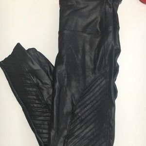 Spanx women’s Faux-leather Moto Tummy Control